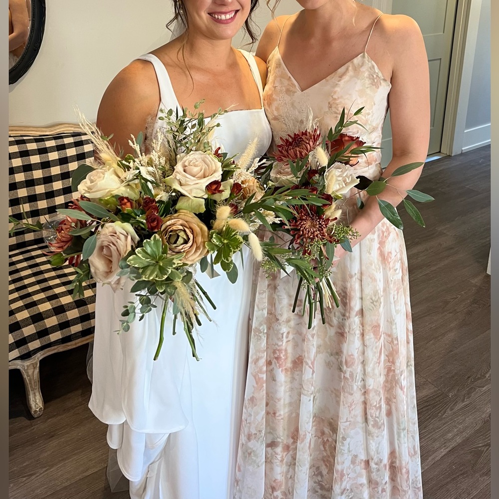 Jenny Yoo Bridesmaid Dress Size 4 - Inesse Print in Watercolor Garden Blush